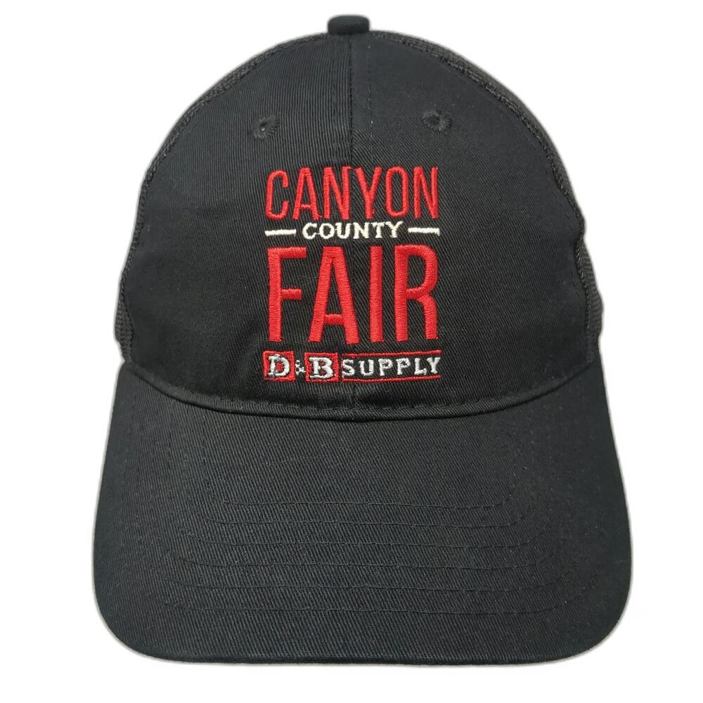 AMG Canyon County Fair D&B Supply Idaho Black One Size Trucker Hat Mesh Snapback